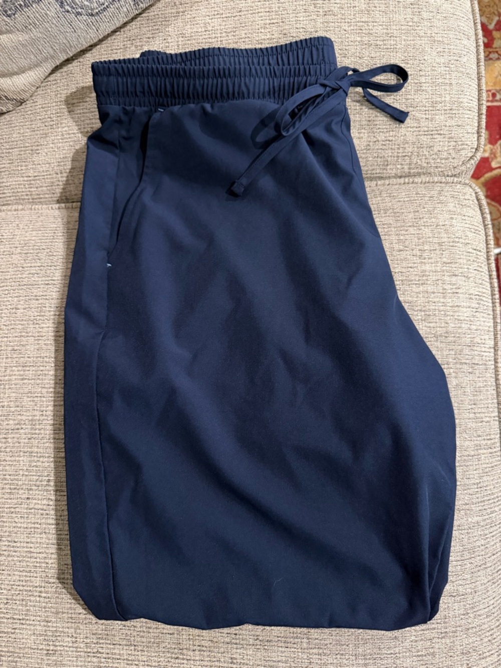 Women’s Navy Blue Scrub Jogger Pants Size L Stretch Drawstring Medical
